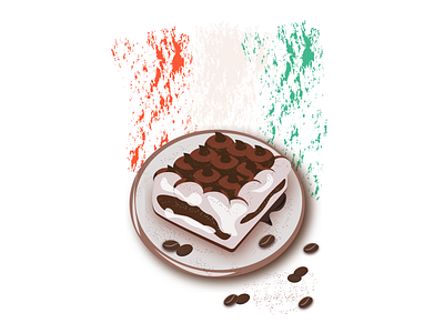 Italy. Tiramisu. design food illustration italy tiramisu