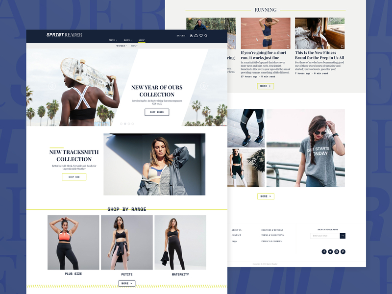 SprintReader news running shop design ux ui design web desgin