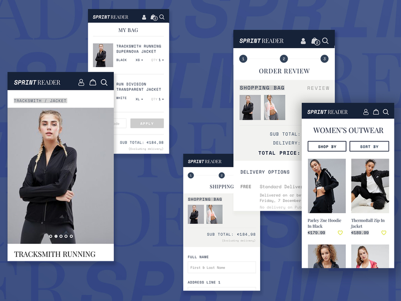 Sprintreader news running shop ux ui web