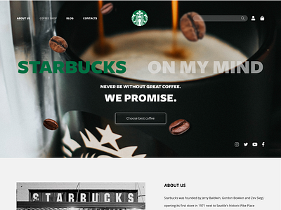 #DailyUI 003 Целевая страница магазина Starbucks branding design logo ui ux