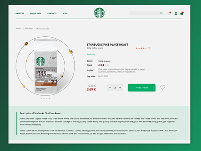 #DailyUI 012 E-Commerce Shop (Single Item) Starbucks branding design logo ui ux vector