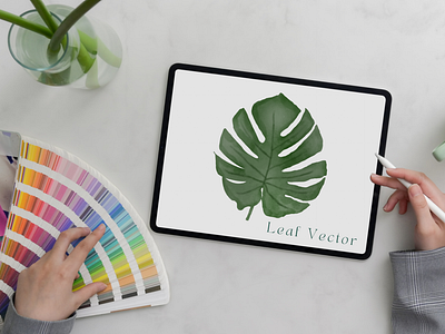 Free Watercolor Leaf Vector Design