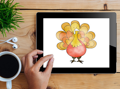 Free Watercolor Thanksgiving Turkey Vector Design cooking thanksgiving turkey