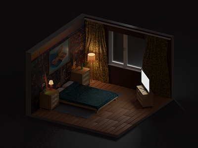 Room in the dark of night