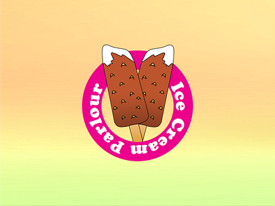 Ice Cream Parlor Logo candy ice cream ice logo illustration logo print typography