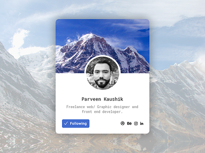 User Profile Card avatar button card follow interface member profile social ui user ux widget