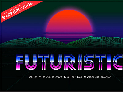 Futuristic OTF Vaporwave 80s Font 3d animation app branding design graphic design icon illustration logo motion graphics ui