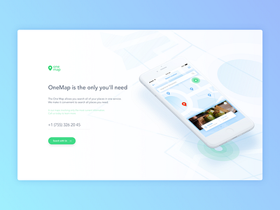 Hero block for Landing Page ai card gradient heroimage iphone landing map mobilapp shop sketch ui web