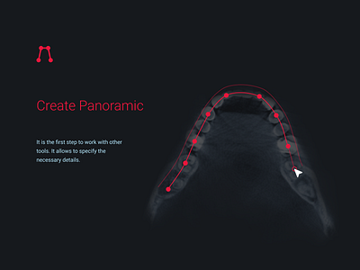 Design medical tool «Create Panoramic» app dentists icon illustration interface medical minimal panoramic tool ui web
