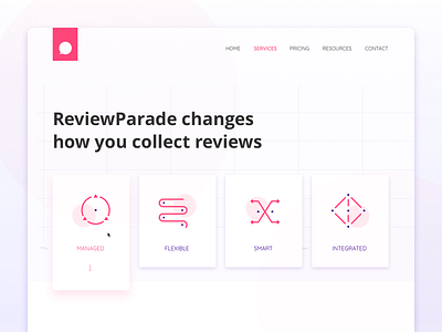 Services icons | Review Parade abstract card hero icons illustration minimalism purple service sketch web