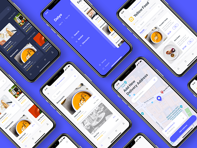 Delyo | Food Delivery Application | Round 1 adobe xd black card delivery app delyo food free ios iphone x location minimal mobile app restaurant search sidebar sketch store ui ui kit ui8