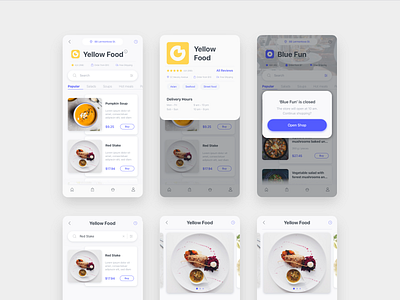 Delyo | Food Delivery App | Round 4 adobe xd card category delivery delyo food free ios iphone xs minimal mobile app popup restaurant search sketch store ui ui kit ui8 white