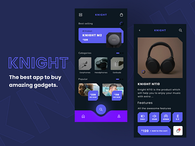 Knight App UI 🔥 💯 app design figma gadgets mobile music ui