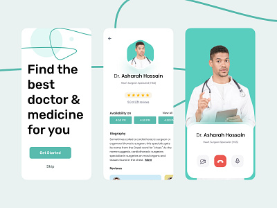 Doctor App UI UX app best doctor consultation design doctor app hospital landing medicine mobileapp profile shape splash ui ux web