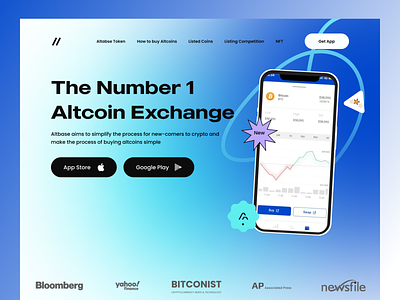 Cryptocurrency App Landing Page bitcoin blockcoin clean coin crypto cryptocurrency cryptocurrency website currency web landing page minimal nft nfts sunnahlab website