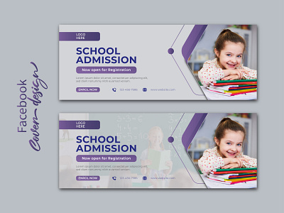 Facebook Cover photo design - kids school admission