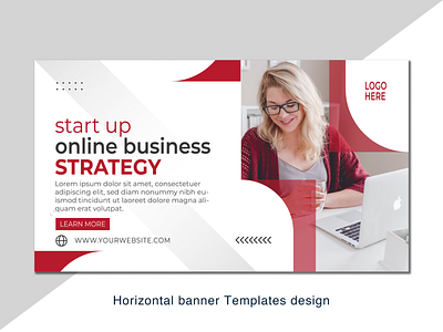 Horizontal banner template for print and web purpose