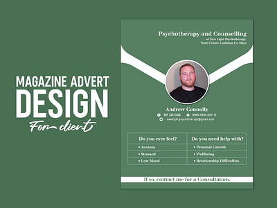 Magazine advert design for client advert banner counselling magazine ad newspaper ad print print ad psychotherapy vector