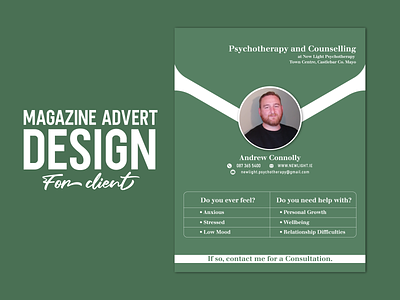 Magazine advert design for client