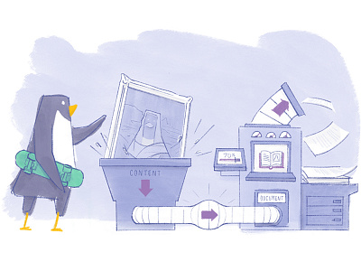Using Inspiration app curio learning digital illustration penguin startup