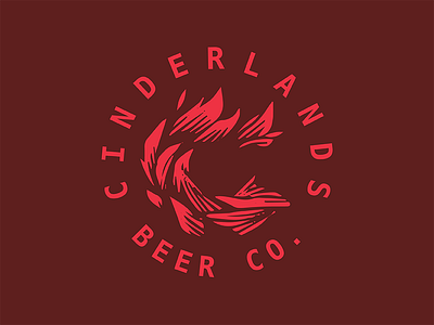 Cinderlands Beer Co beer cinderlands beer co flame logo monogram