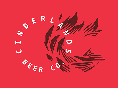 Cinderland Beer Co Offset beer branding cinderlands beer co flame logo monogram