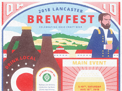 2018 Lancaster Brewfest beer festival craft beer digital illustration general sherman lancaster brewfest ohio