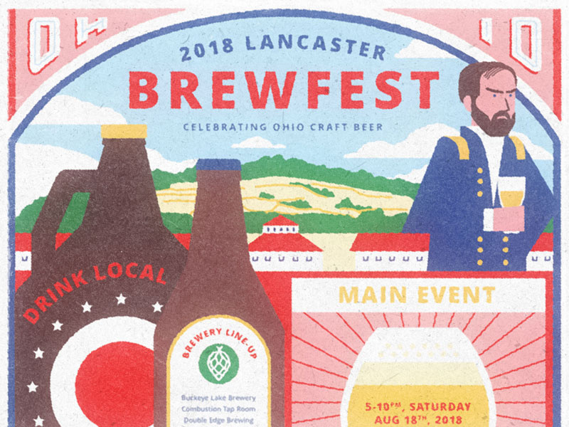 2018 Lancaster Brewfest general sherman digital illustration ohio craft beer beer festival lancaster brewfest