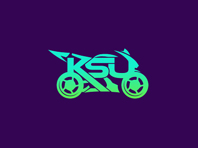 KSU art branding byke classic clever colorfull design heavybyke idea initials ksu logo mainitials motorcycle vector
