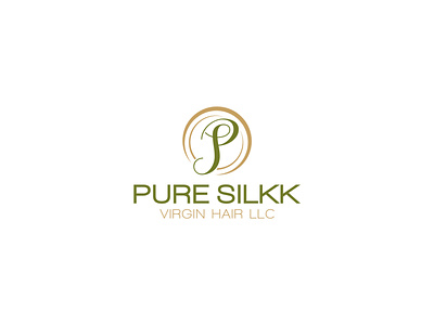 Pure silkk art branding classic clever colorfull design hair idea logo mainitials natural oil vector virginia