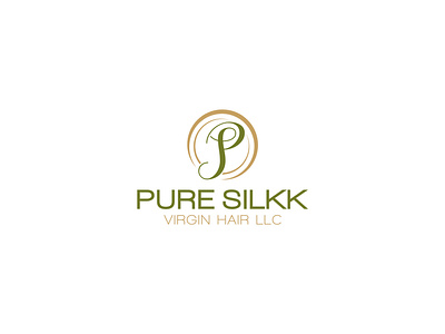 Pure silkk art branding classic clever colorfull design hair idea logo mainitials natural oil vector virginia