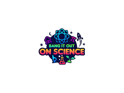 Bang It Out art branding classic clever colorfull design education exhibition gradient idea logo school science science illustration vector