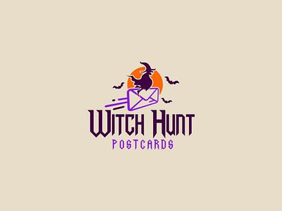 Witch Hunt Post Cards art branding classic clever colorfull design flying fun funny gradient halloween idea logo postcard scary vector witch