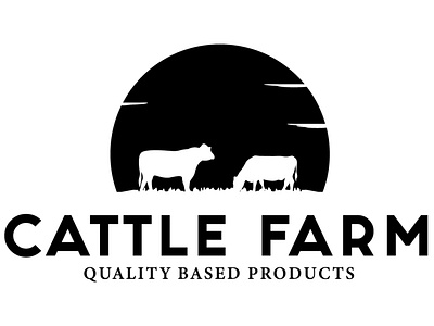 Logo Design for a Cattle Farm. adobe illustrator black cattle cattle farm logo cheese cow farm food fresh illustration logo logo maker logodesign milk nature organic retro vintage white yogurt