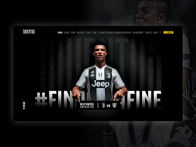 Juventus Website Redesign black blackandwhite dark juventus landing page passionate redesign ui ux webdesign