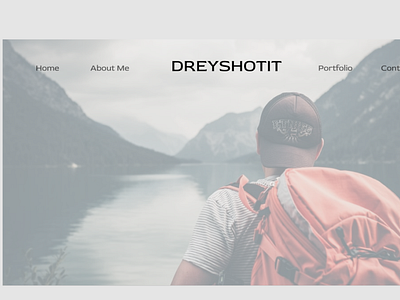 Landing page for a photographers website