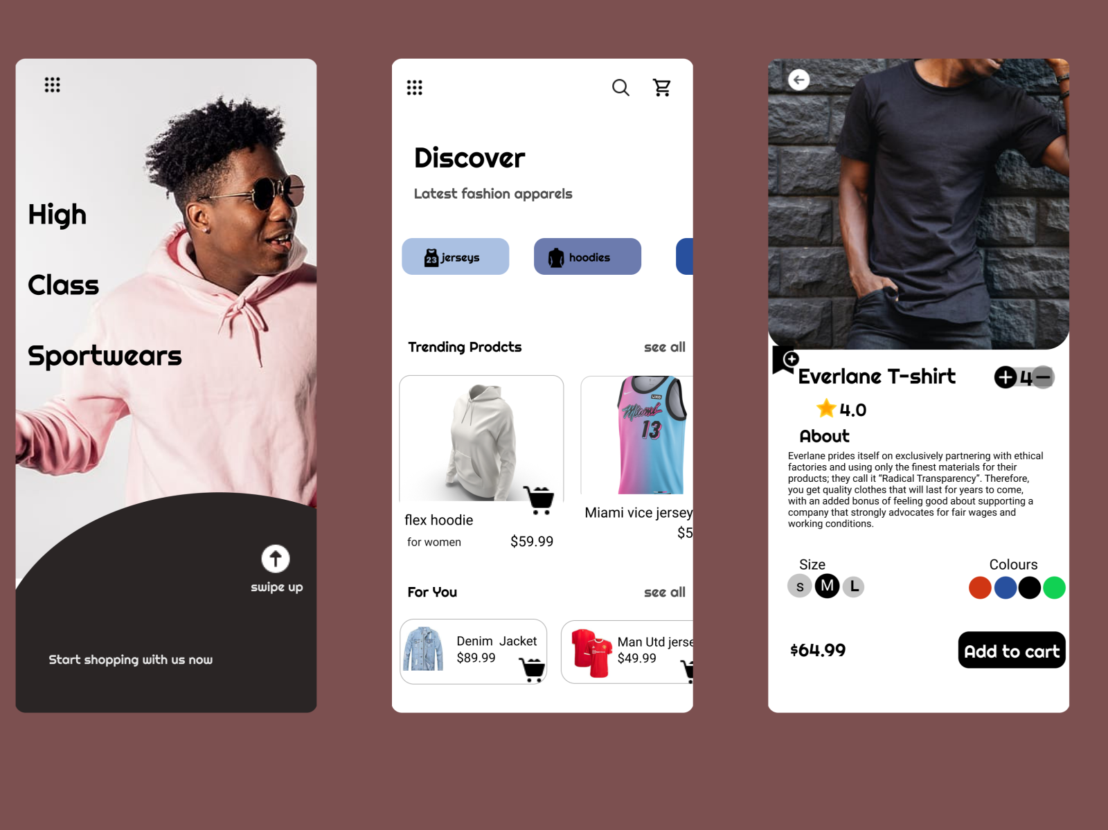 sportswear mobile app by Bello Teslim on Dribbble