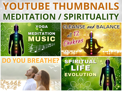 YouTube Thumbnails - Meditation & Spirituality design graphic design graphic designer meditation social media design spirituality style yoga youtube youtube thumbnail youtube thumbnail design