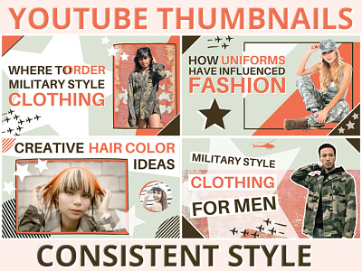 YouTube Thumbnails - Consistent Style branding design graphic design graphic designer social media design style thumbnail youtube youtube thumbnail youtube thumbnail design youtube thumbnails