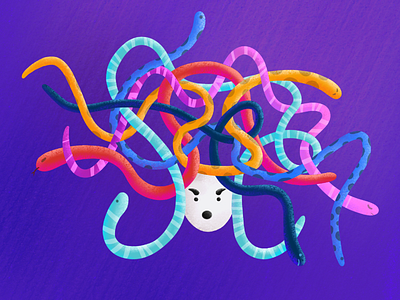 Medusa colorful illustraion medusa snake