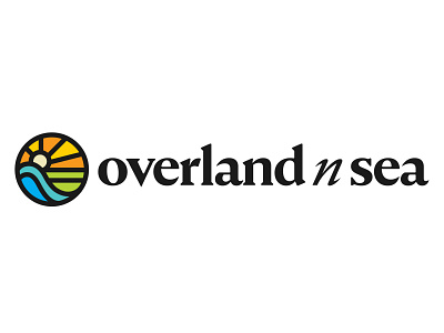 Overland n Sea branding design illustrator logo minimal typography vector