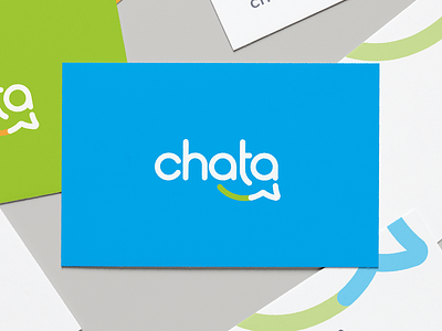 Chata concept brand business card chat face happy identity logo smile speech