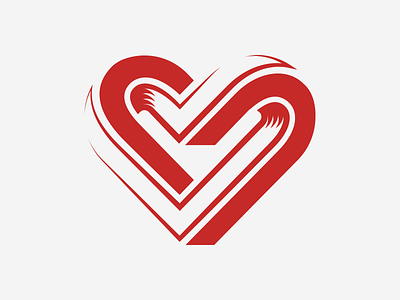 Impossible Heart crest depth heart icon illusion illustrator impossible infinity optical red vector