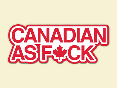 Canadian AF af canada canadian eh oh canada red sticker white
