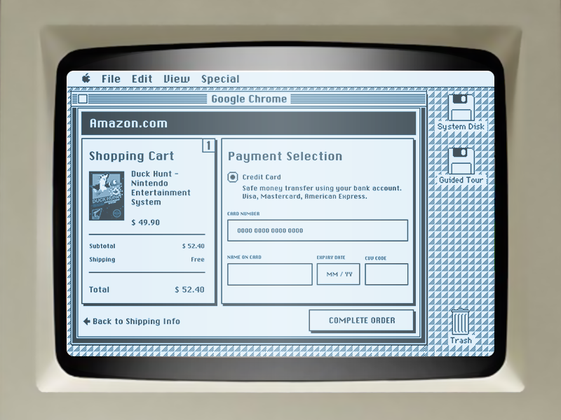 Daily UI challenge #002 — Credit Card Checkout original retro old mac 80s checkout card credit ui daily
