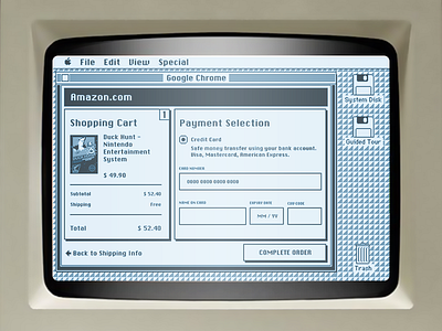 Daily UI challenge #002 — Credit Card Checkout 80s card checkout credit daily mac old original retro ui