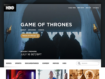 Daily UI challenge #003 — Landing page game hbo home landing page thrones ui web website