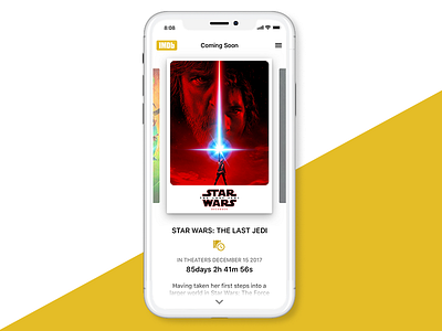 DailyUI #14 Countdown countdown film imdb iphone iphone x mock movies poster star timer wars