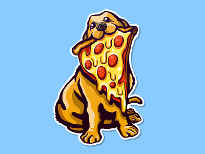 Pizza Dog! contest cute dog doggo illustration pizza sticker stickermule