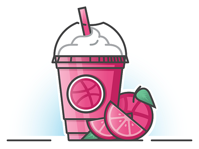 Don't Drink the Kool-frap dribbble drink frappe frappuccino fresh fruit juice pink playoff slice sticker stickermule